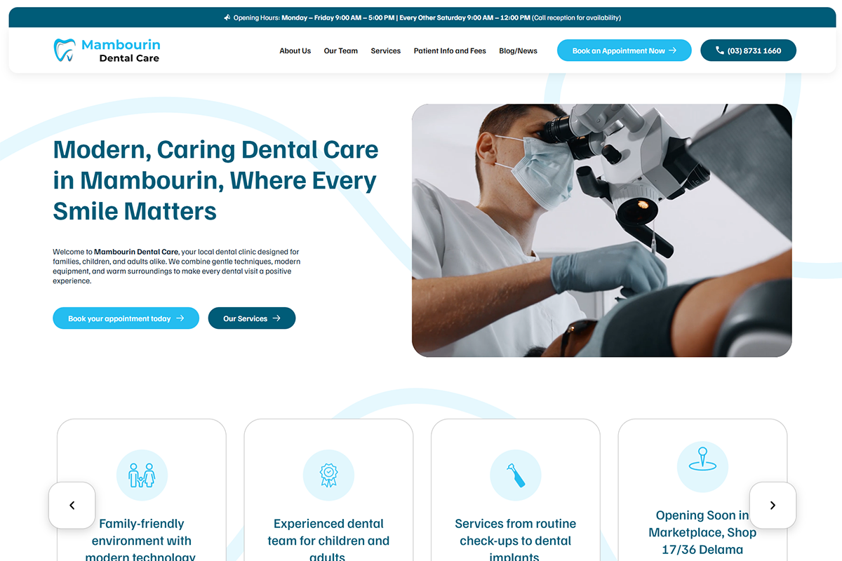 Mambourin-Dental-Care-homepage